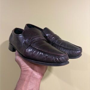 Florsheim Dark Brown Leather Slip-On Loafers